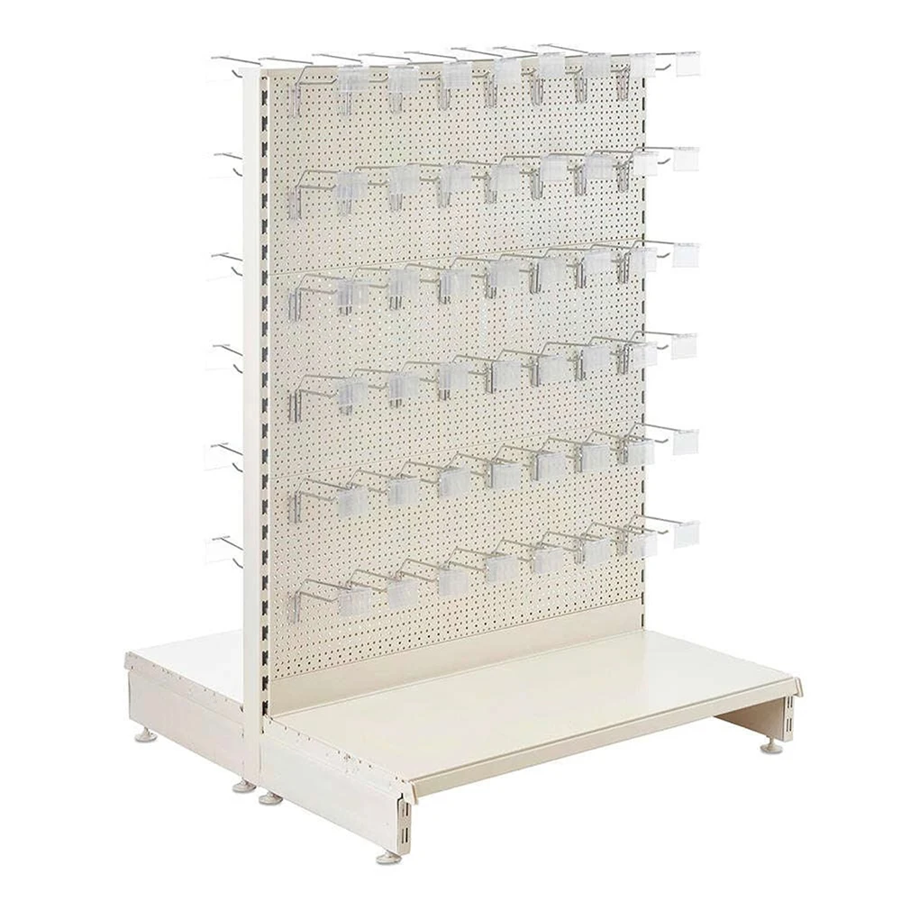Double-sided Perforated Back Panel Grocery Shelves Supermarket Equipment