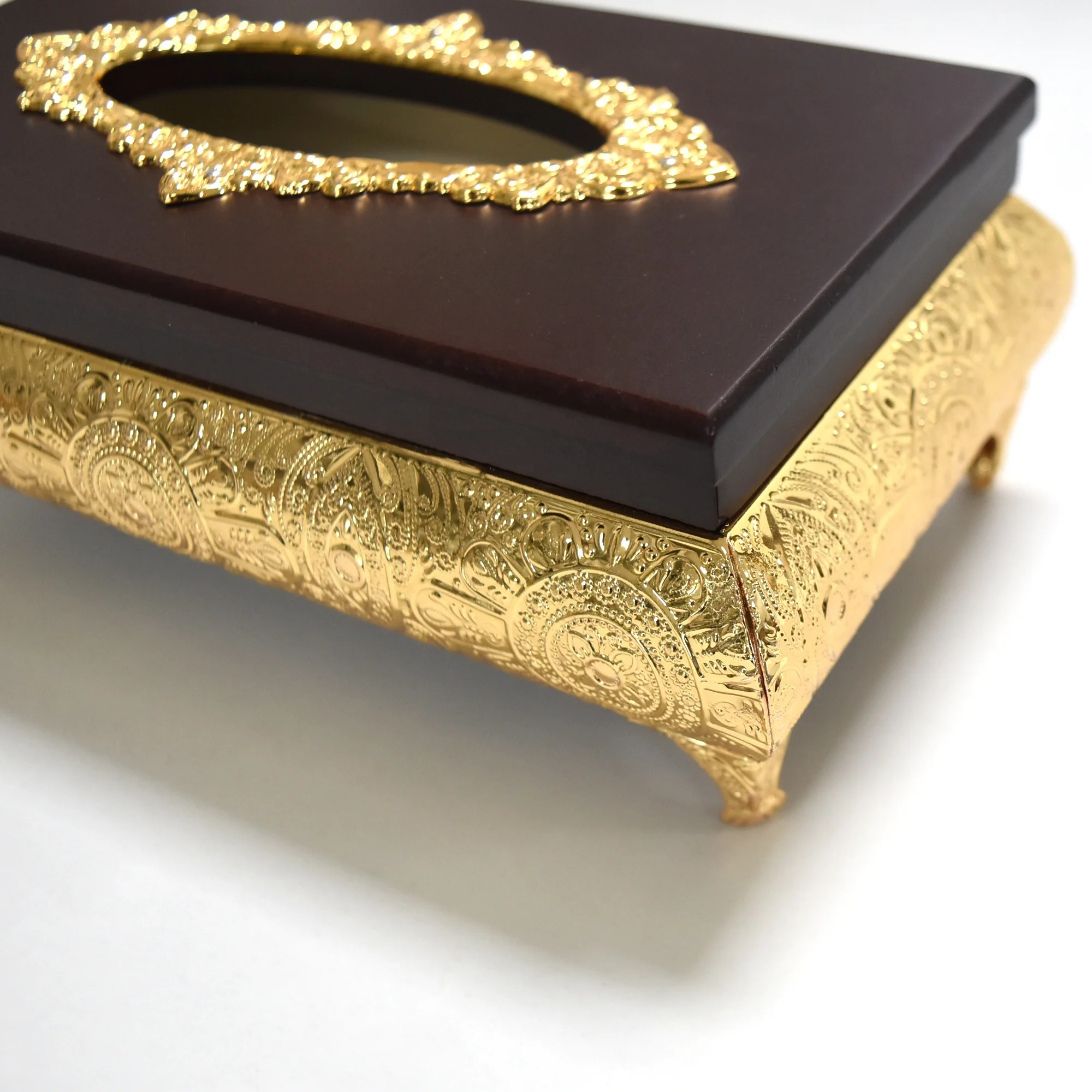 Tableware hotel home decoration red wooden facial napkin holder tissue box