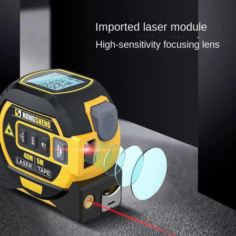 High Precision Three-in-One Electronic Tape Measure Infrared Range Finder Laser Measuring Ruler Durable Steel ABS PVC Plastic