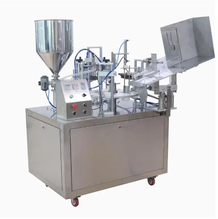 Semi-Automatic Plastic Tube Heating Sealing and Filling Machine for Cosmetics Cream shampoo Paste Plastic Tube with Tube Feeder