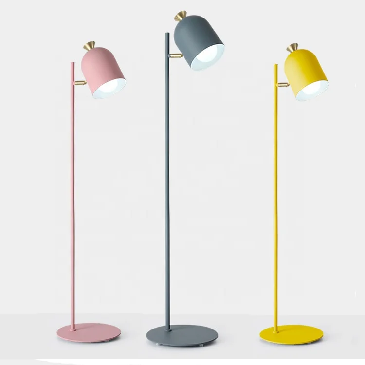 Modern simple Nordic style indoor mirror iron floor lamp light with decoration