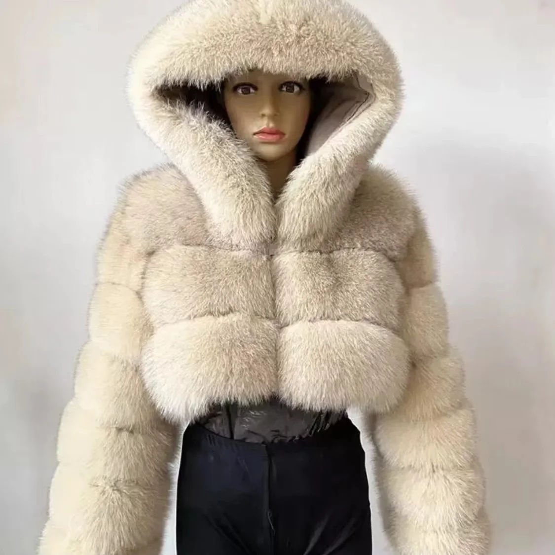 Customized Long Sleeve Women Winter Warm Soft  Fur Jacket Women Coat Ladies Fur Jacket