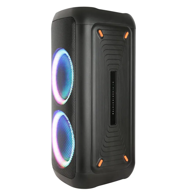 
2021 New model dj party dual 8 inch party box speaker professional with disco light wireless microphone 