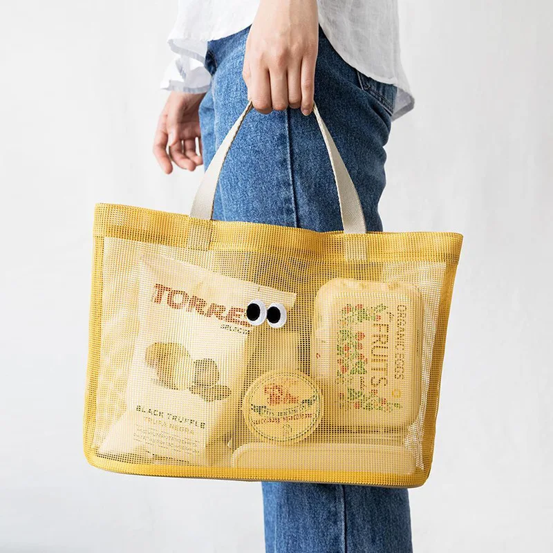 Hot Sale High-quality Mesh Tote Bag Travel Beach Pool Bag Blue Waterproof pvc beach bag