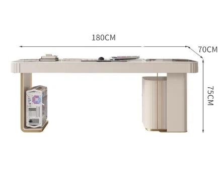 Material upgraded Italian light luxury modern minimalist home office computer desk with drawers