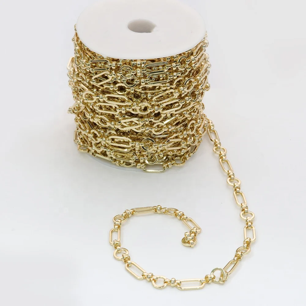 High Quality Gold Platting Hand Made Dainty Rolo Cable Paperclip Chain For DIY Jewelry