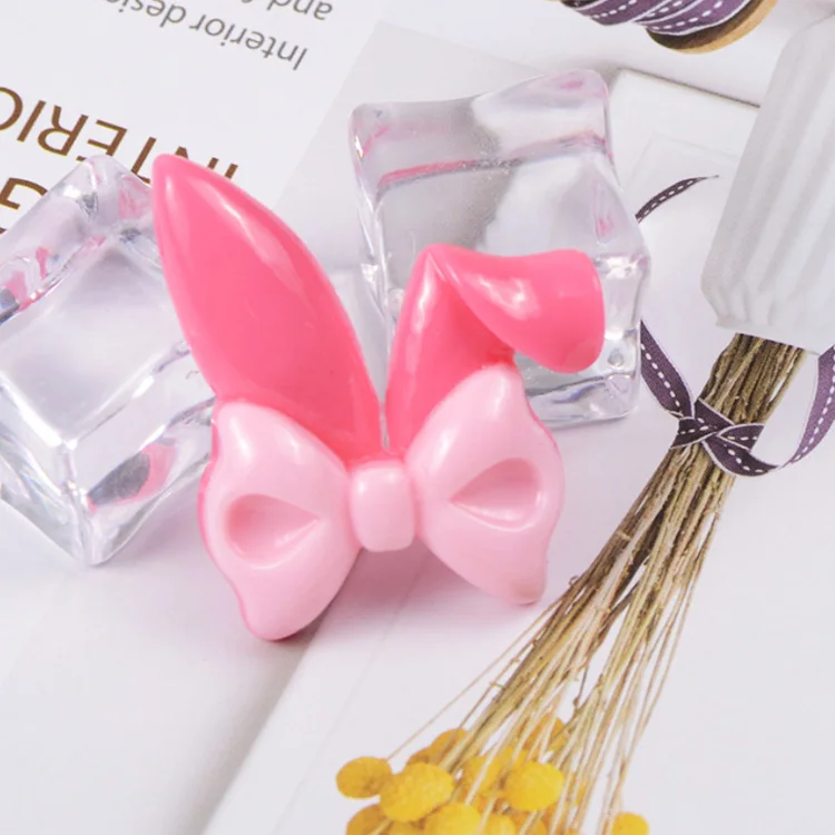 kawaii style large size colored bunny ear design flatback resin cabochon hair ornament accessories
