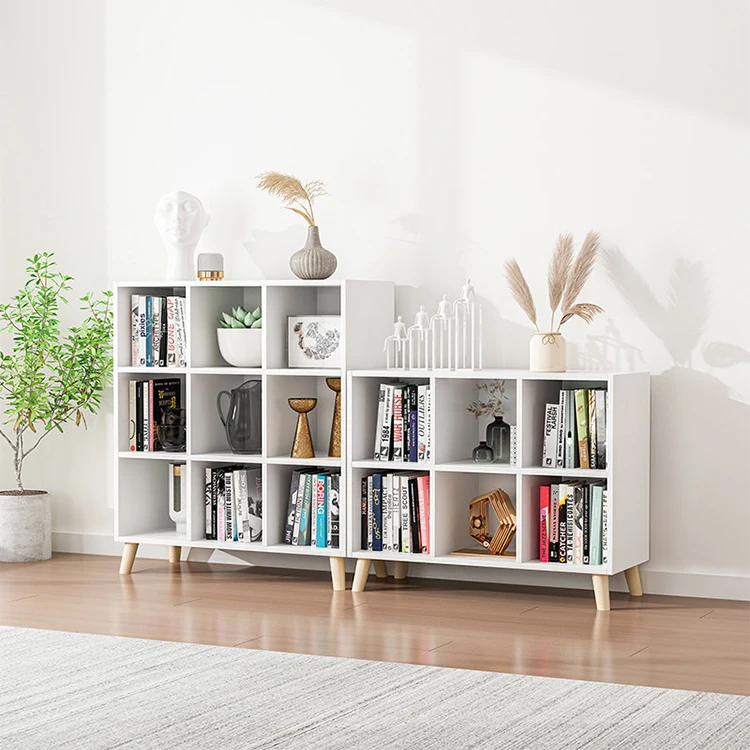 Wooden bookcase strong wood corner shelf design modern nordic cube wooden bookshelf modern white bookcase shelf