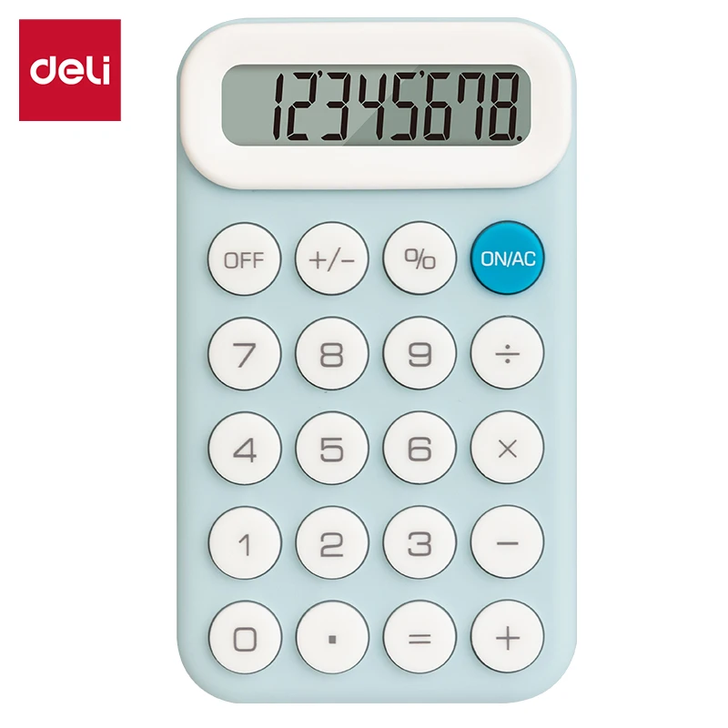 Deli EM10 синий экзамен бизнес-офис портативный калькулятор 8-значный пластиковый мини-калькулятор для студентов 120 шт. в коробке набор