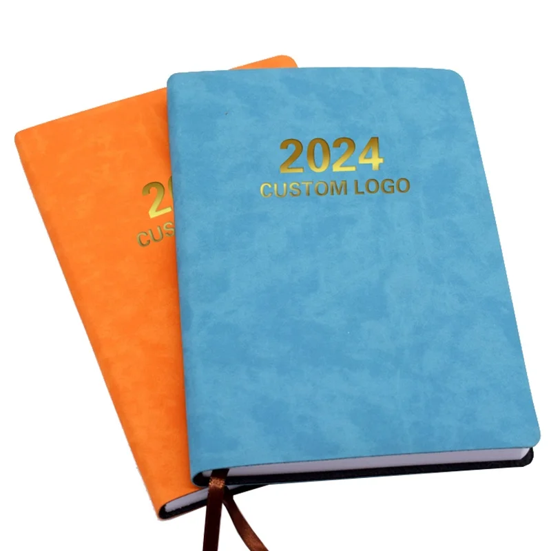Custom Layout and Cover Design Leather Notebook Diary A6 or A5 2024 Agenda with Italian Language