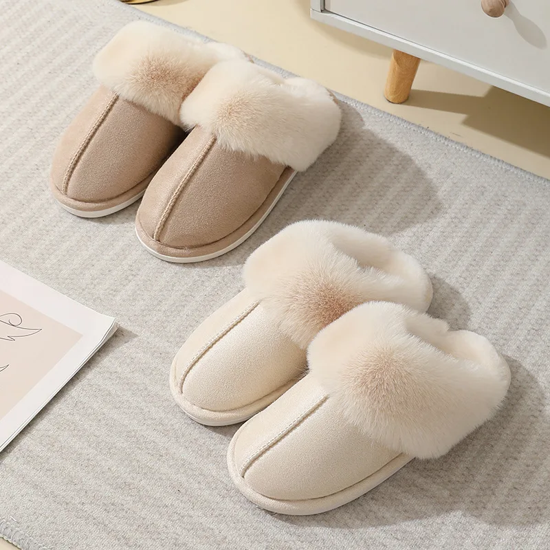 2023 New Lovers Cotton Warm Plush Fuzzy House Winter Home Fluffy Fashion Fur Slippers