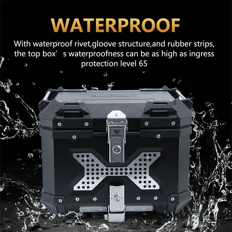 DUHAN Big Storage Top Box for Motorcycle Aluminium 55L Waterproof Shockproof