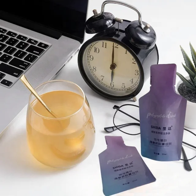 30ml Custom Print Bottle shape Moisture Proof Aluminium Foil Honey Juice Packing Sachets mylar Beverage Packaging bag