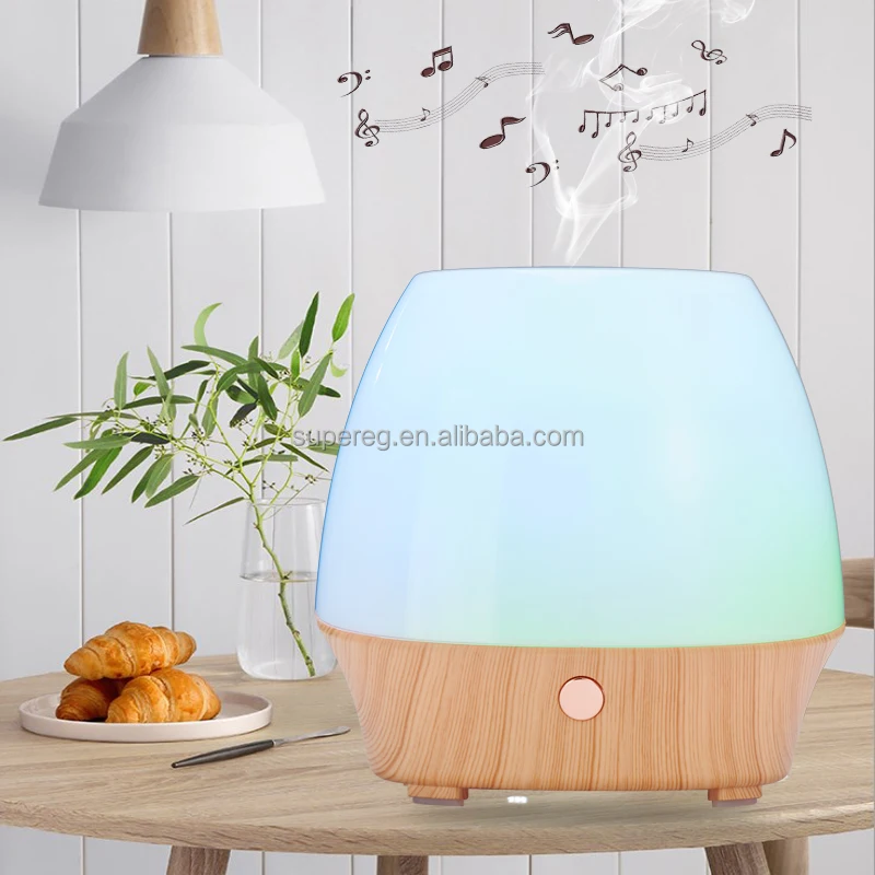 Innovative Products 2022 Musical Speaker Diffuer White Jade 7 LED Lights Changing  with RF Remote Control Ultrasonic Humidifier