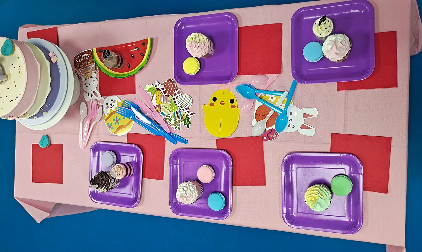 Custom printed Square colorful striped disposable Party Square paper plates