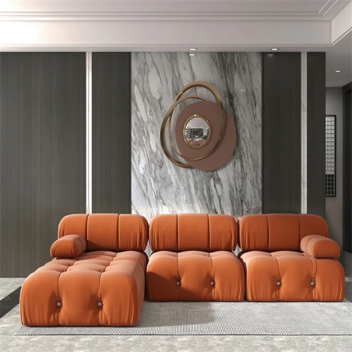 luxury furniture sofa fabric velour fabric living room sofas Modular Sofa Set