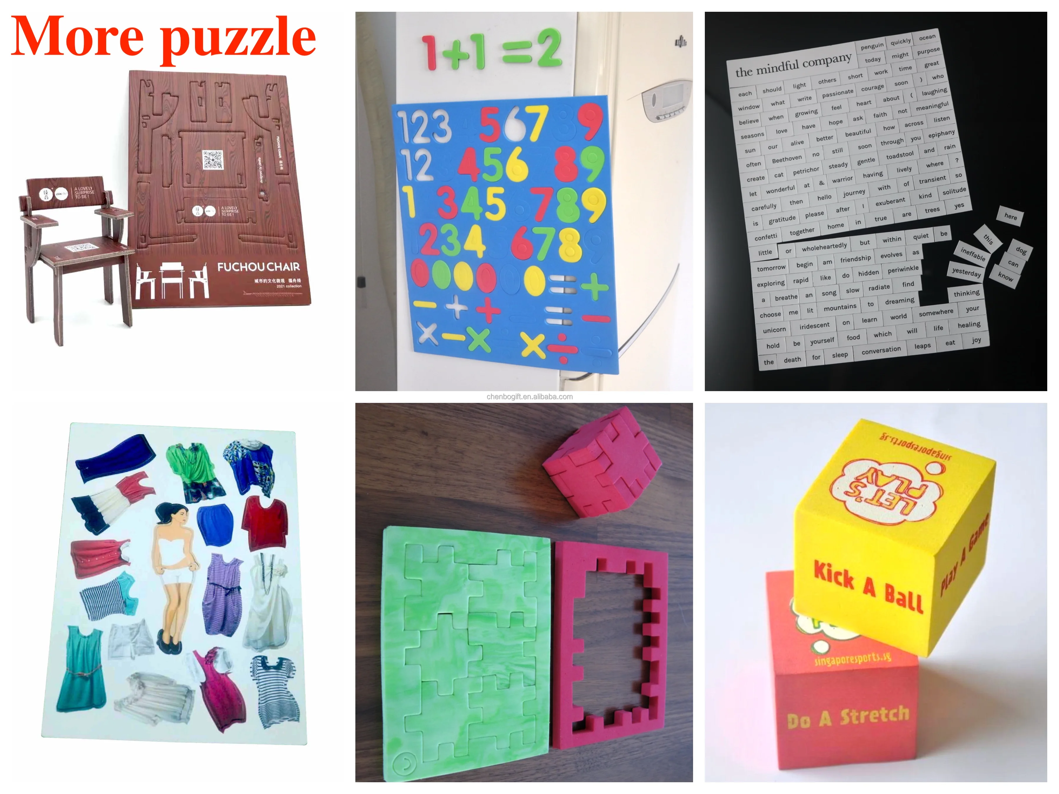 custom made children DIY card board Paper 3D Three-dimensional Puzzle KIDS Toy Gift , 3d diy chair paper puzzle