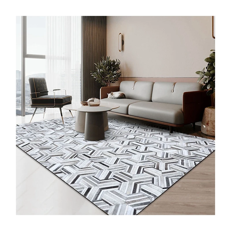 cowhide cow hide leather patchwork carpet rugs mats