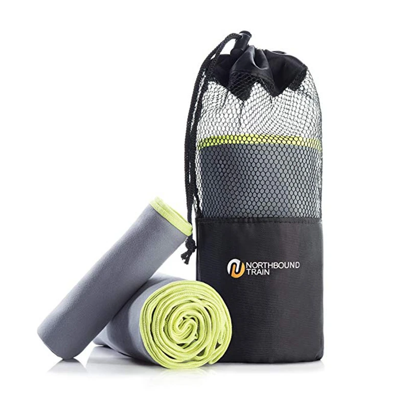 High quality Microfiber beach towel with mesh bag made in China