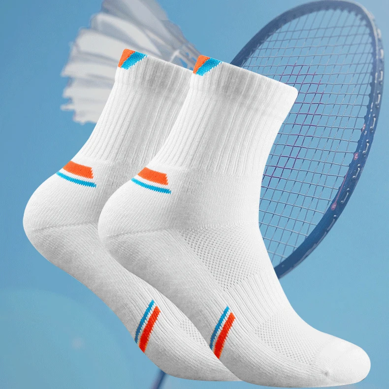 Custom Cotton White Breathable Sporty Running Socks Ankle Badminton Socks