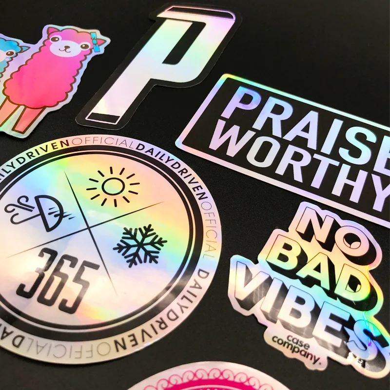 Beautiful self-adhesive holographic reflective cheap radium radiation sticker customization