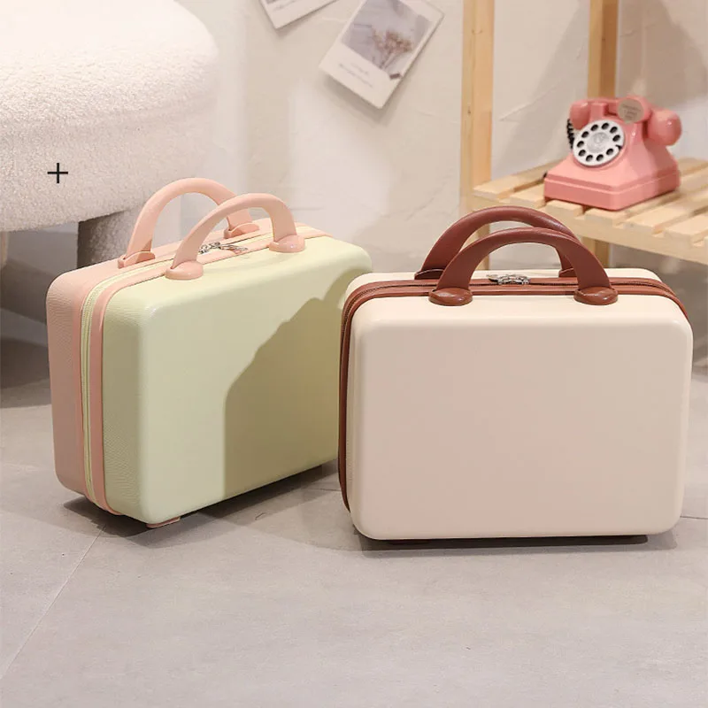 14 inch retro minimalist ABS material portable makeup bag password carrying case customized wholesale