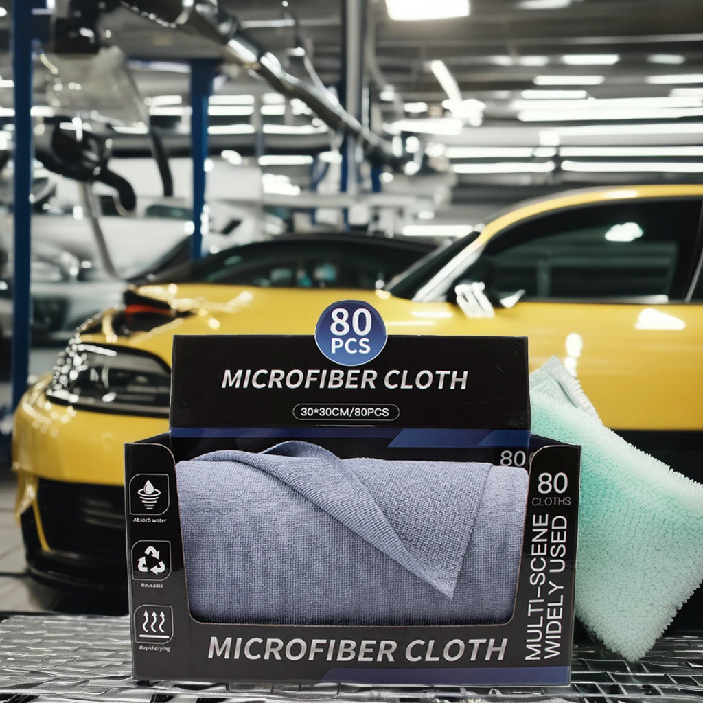 Quick-Dry Auto Detailing Disposable Boxed Microfiber Cleaning Cloth for Cars Reusable Microfiber Car Wash Towel Dispenser Boxed