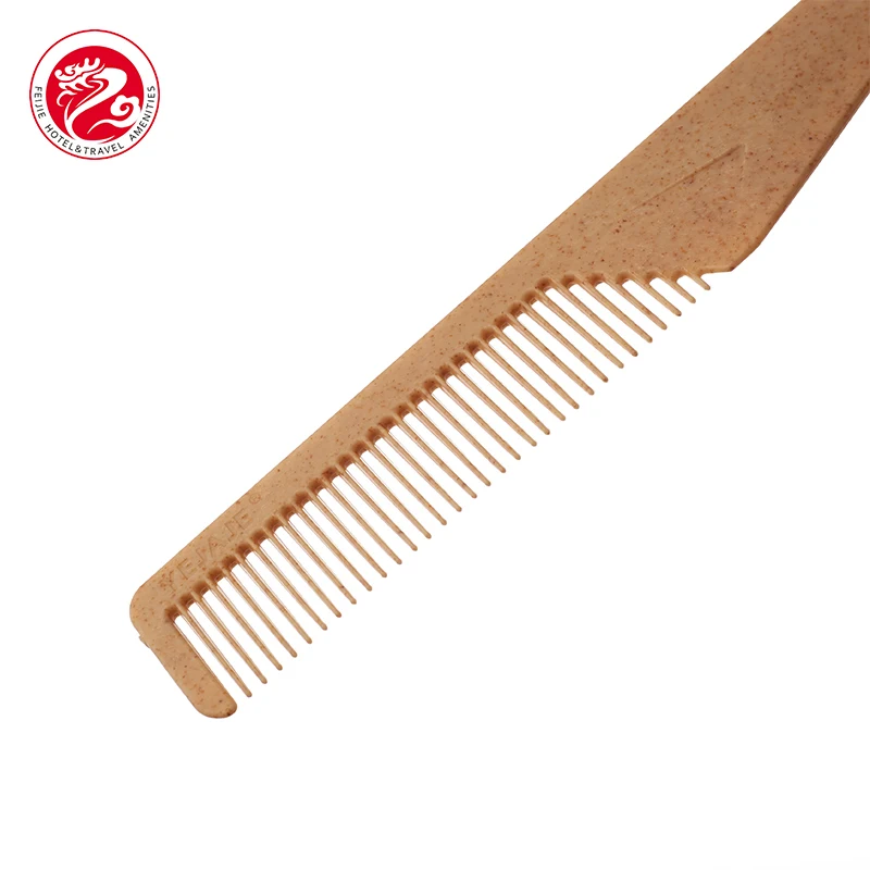 Wholesale hotel amenities disposable bamboo hotel comb wheat straw