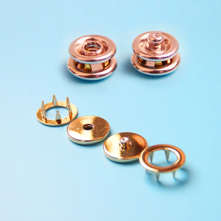 Gun Metal Finish Brass Metal Prong Ring Snap Button for baby clothing brass prong snap button