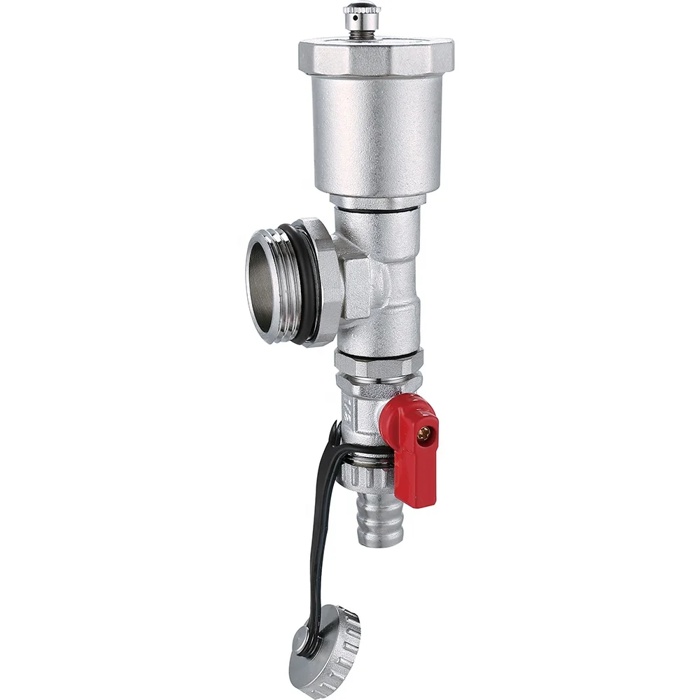 Underfloor heating system pressure relief valve  floor heating manifold copper drain air vent valve