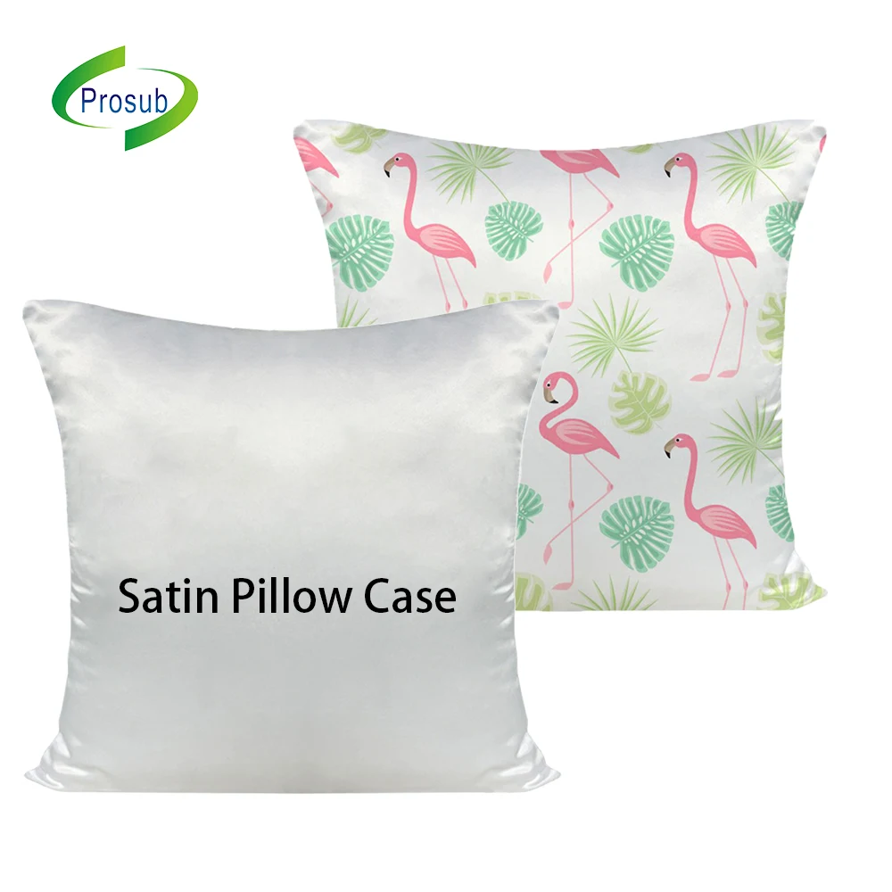 Prosub Wholesale 16In Sublimation Blanks Pillow Case Custom Print Logo 40x40CM White Cushion Cover Sublimation Satin Pillowcase