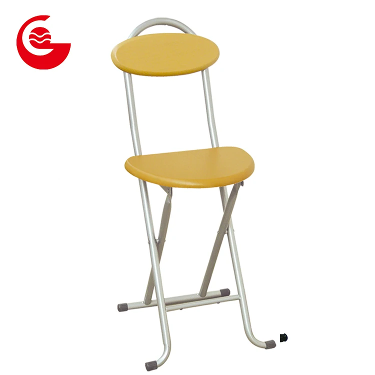 Modern hanging cheap folding metal dinning chair with MDF seat and back