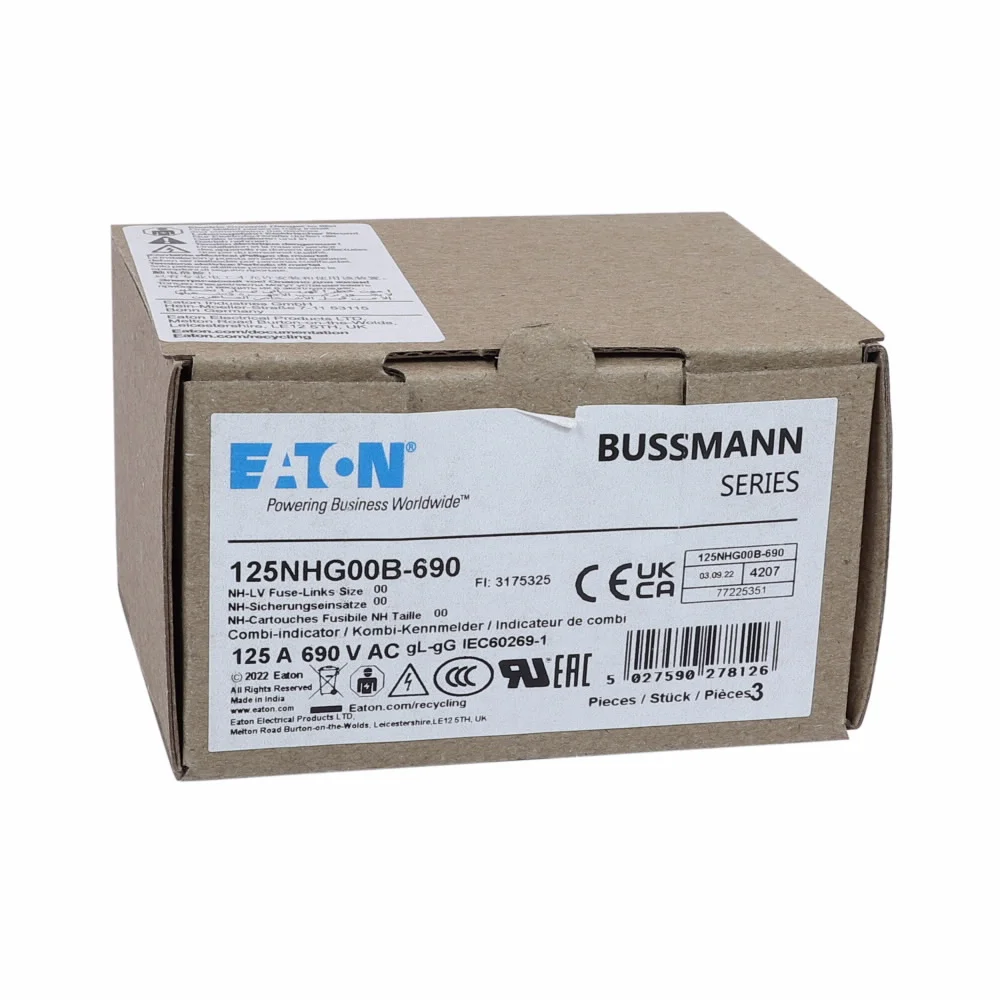 Bussmann Fuses  NH FUSE 80A 100A 125A 160A 690V NH00 80NHG00B-690 100NHG00B-690 125NHG00B-690  160NHG00B-690