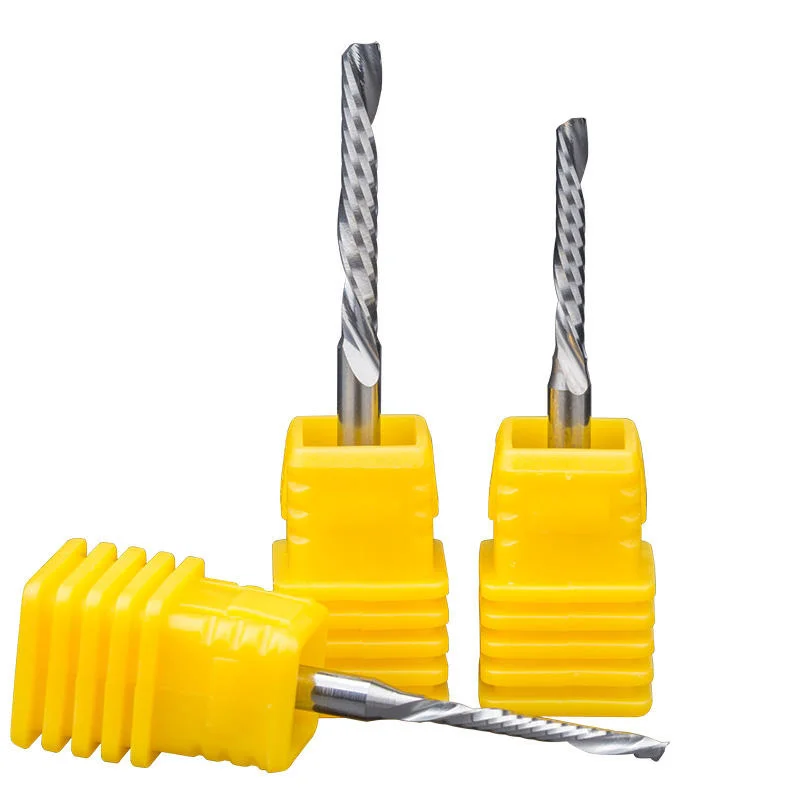 6mm CNC single flute tungsten steel milling cutter spiral acrylic router drill bits acrylic end mills