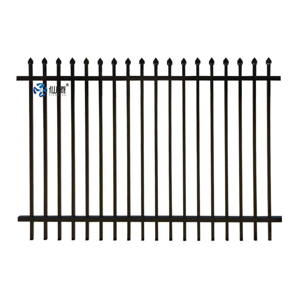 Galvanized Corten Steel Pressed Top Garden Fence Panels Hot-dip Galvanizing Metal Fencing Manufacturer Pressed Top Garden Fence