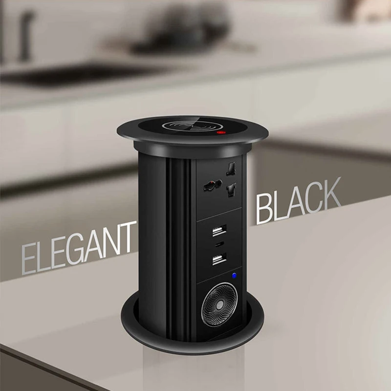 Desktop lifting socket intelligent electric tabletop wireless charging American standard lifting socket