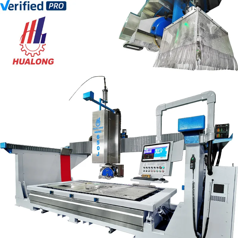 Hualong machinery HKNC-650J new trend cnc bridge saw and water jet cutter automatic quartz stone marble cutting machine for sale