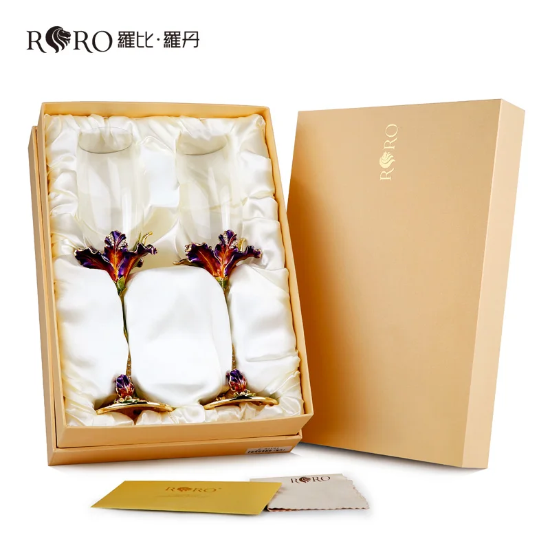 RORO Wholesale crystal champagne flutes glass 2pcs per set for evening dinner party wedding festival gathering