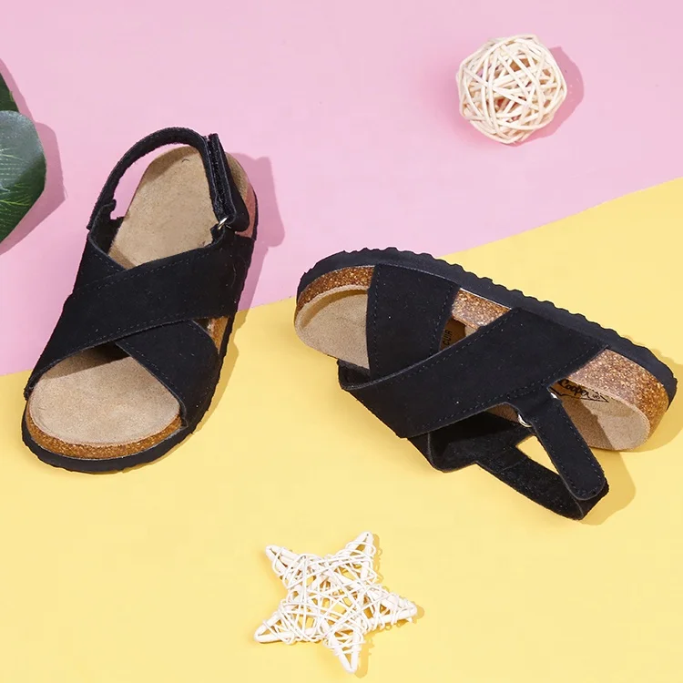 
Hot High Quality Magic Sticker Kids Summer Sandal Shoes Cork Soles Comfortable Sandals 