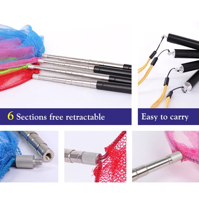 Stainless Steel Outdoor Fishing Telescopic Hand Net Pole