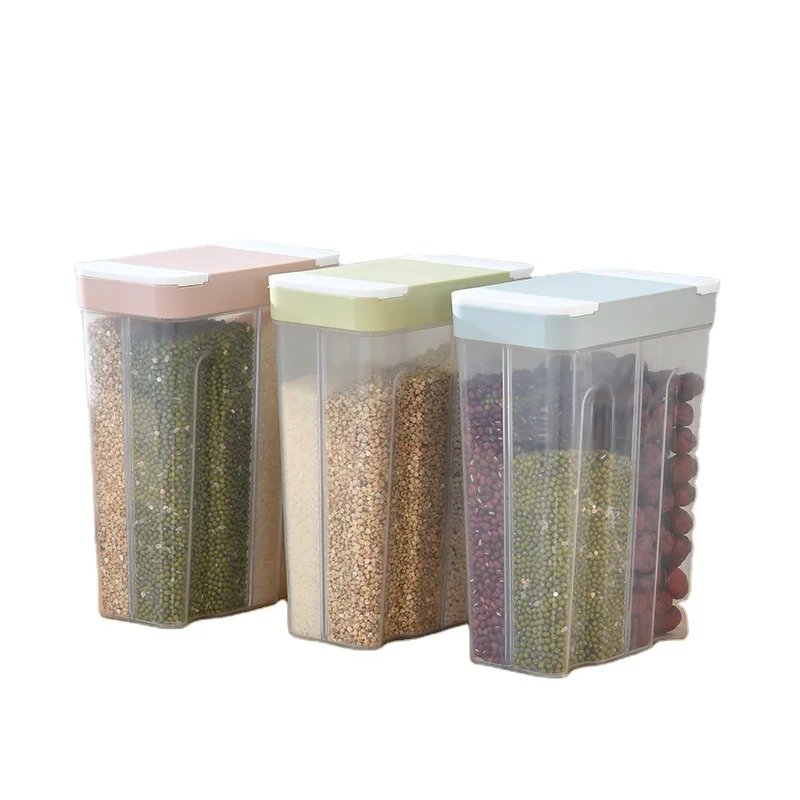 Large Set Airtight Food Storage Containers With Lids Plastic Dry Food Crisper Space Saver Box