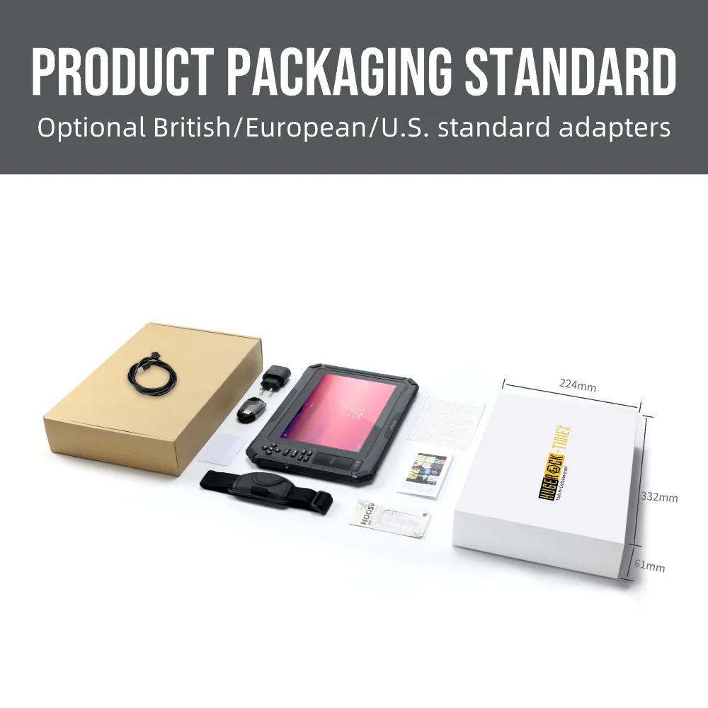 HUGEROCK T101EX Certified Atex 4g 8+128GB 1000nit High Light External Nfc Reader Barcode Scanner Rugged Android Tablet Pc