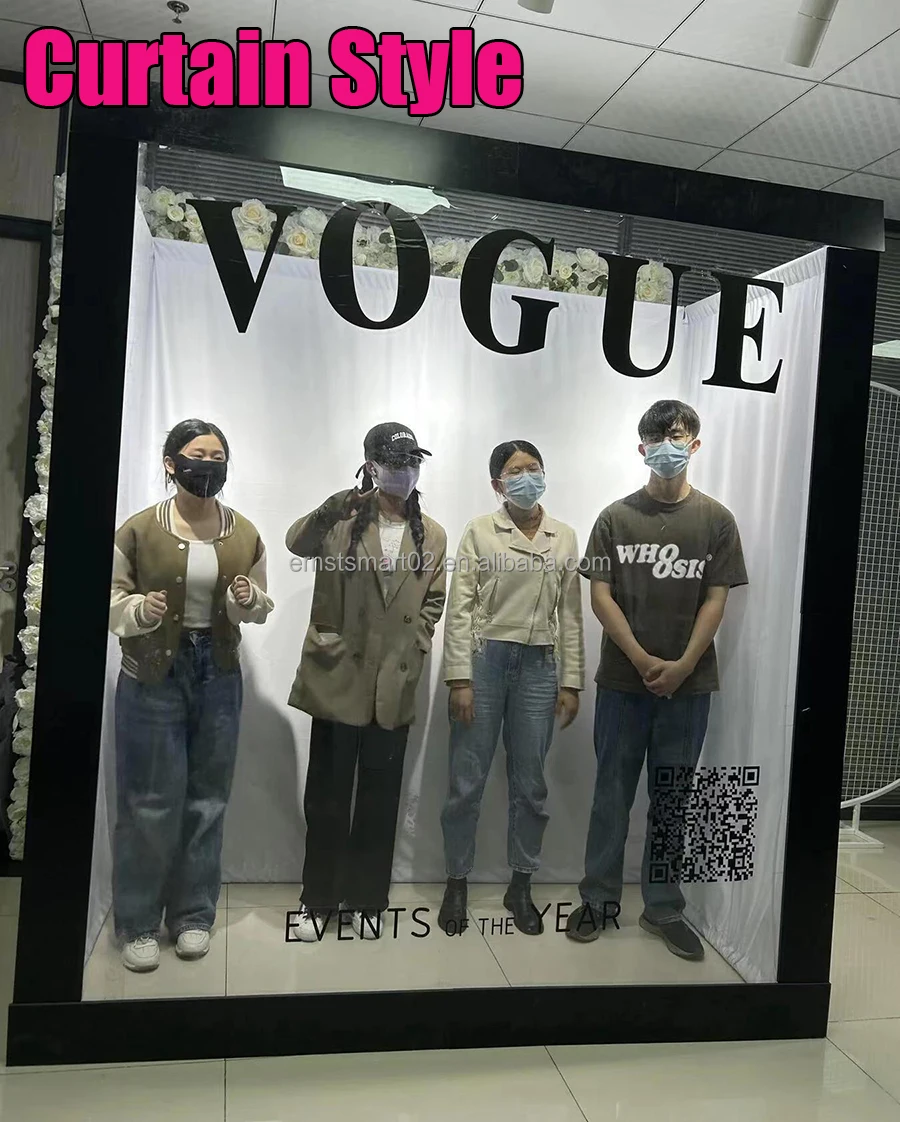 New Photography Background PVC Magazine Photo Booth Box Backdrop Advertising Trade Show vogue magazine photo booth