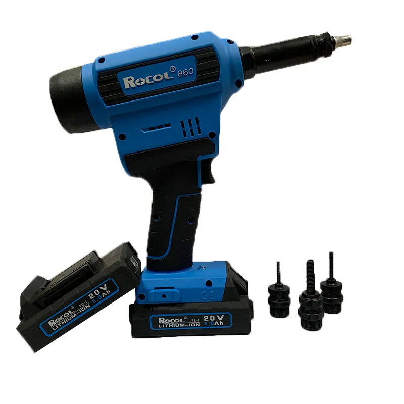 Rivet Nut Tool, M3-M10 20KN Pull Force Portable 18V Lithium CE Battery Nut Rivet Gun with Count Function