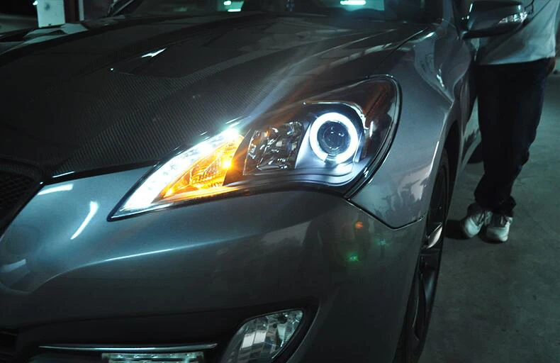 AKD Car Styling Head Lamp for Hyundai Rohens Coupe Headlights 2009-2012 Angel Eye Headlight LED DRL Signal Hid Auto Accessories