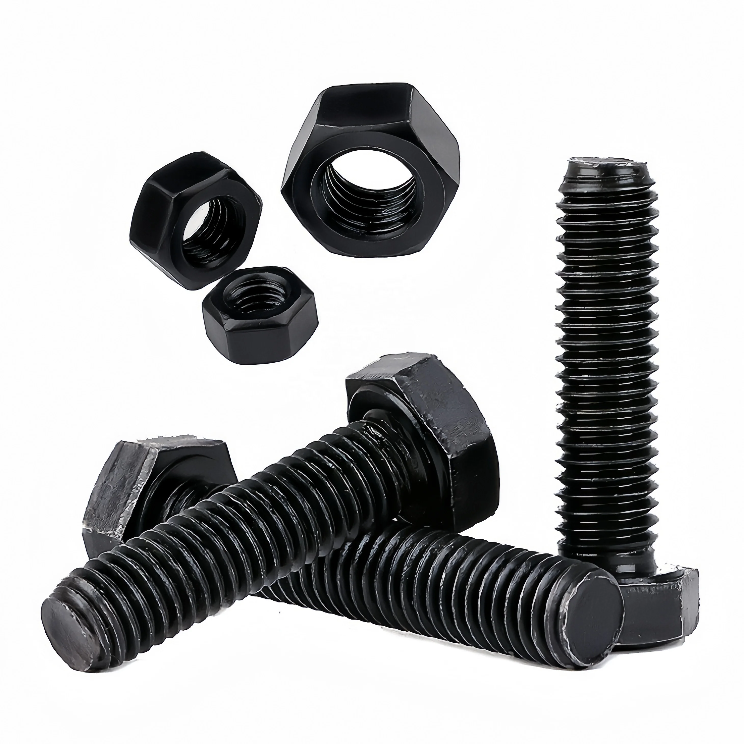 DIN Standard M3 Brass Hexagon Bolts Nuts Fasteners-Black M6 Bouten M10 Tuerca Y Perno 18X80mm 8.8 Fasteners M12 M13