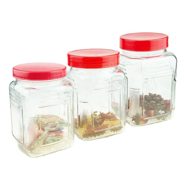 750ml 1000ml 1500ml coffee glass jar 27OZ 35OZ 53OZclear food glass with plastic lid
