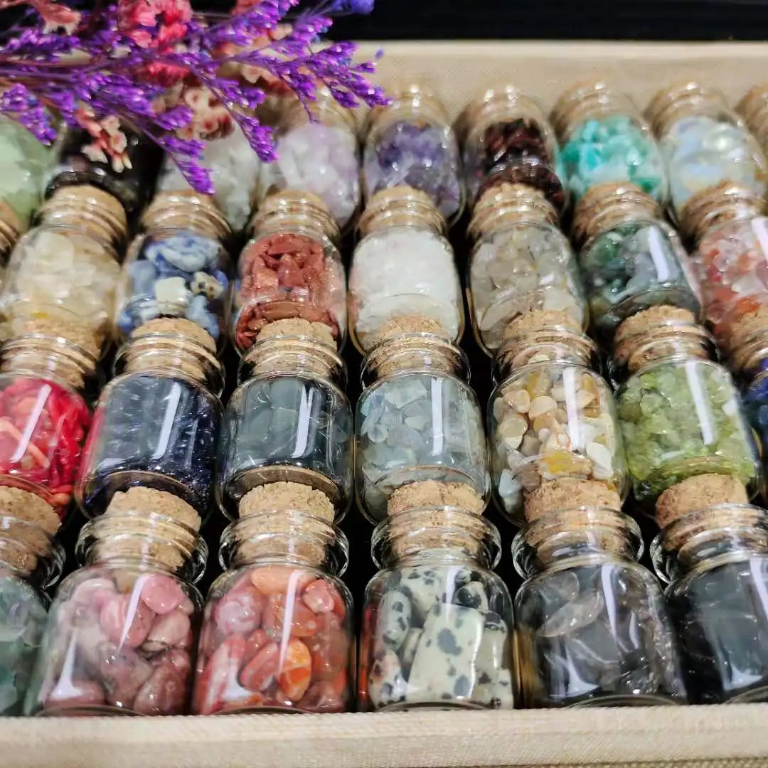Natural Real Crystal Ornaments Stone Different Materials Crystal Gravel Gift Box ZLF