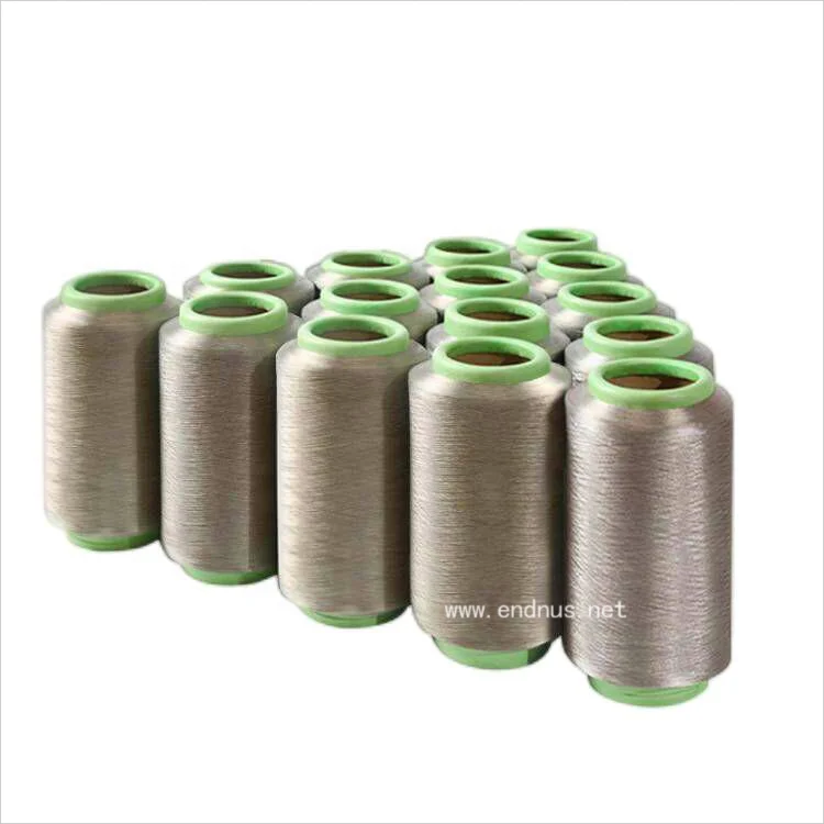 Antimicrobial Deodorization Function 18% Silver Coated 82% Nylon Conductivity Yarn For Knitting Socks
