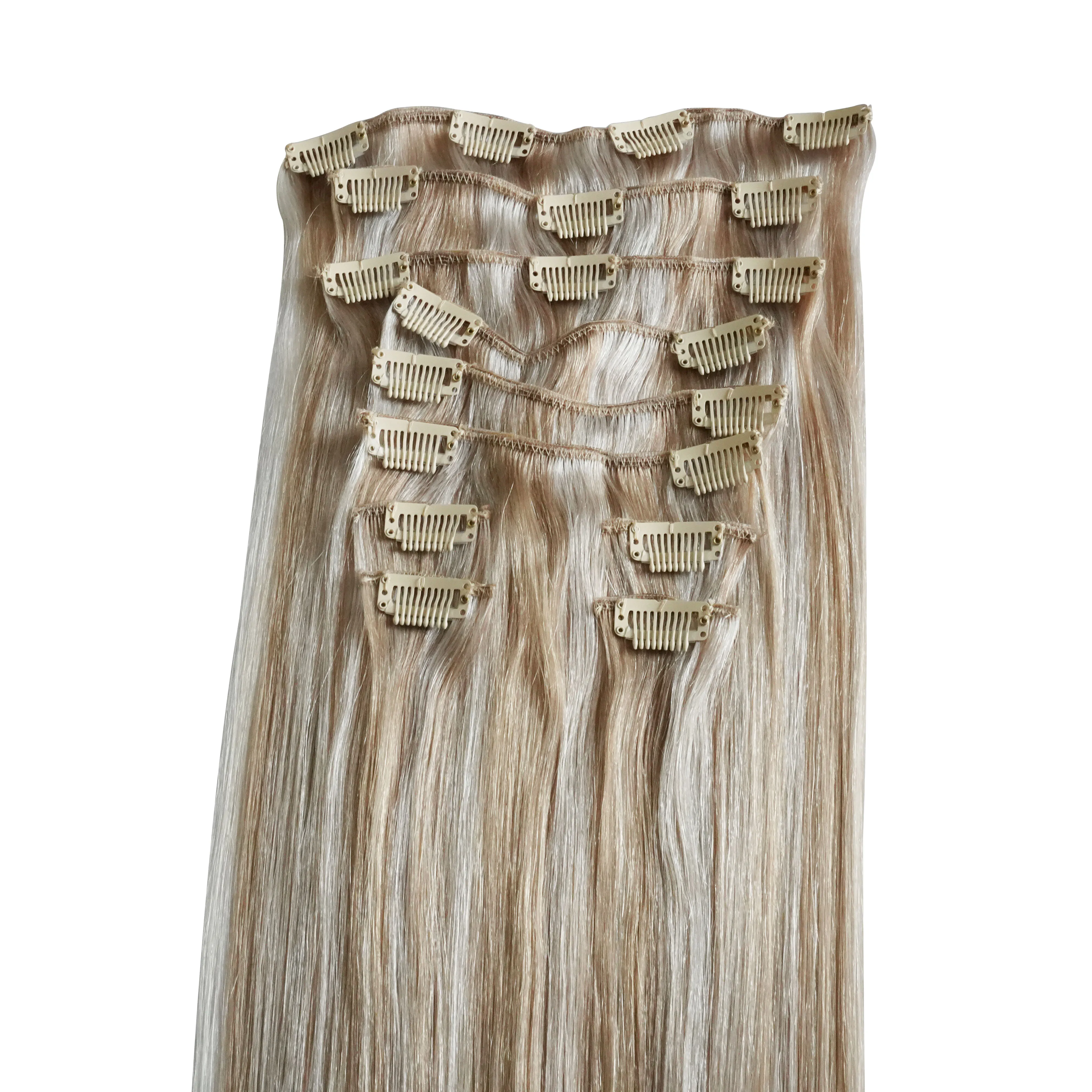 
100% Russian Human Remy Clip In Hair Extensions Wholesale Seamless Indian Clip In Hair Extension 100 Human Hair 